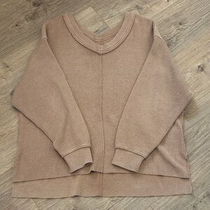 Aerie Soft Brown Crew Neck Sweater